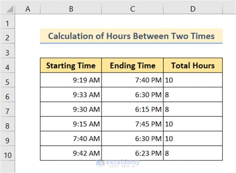 calculate time between two times.